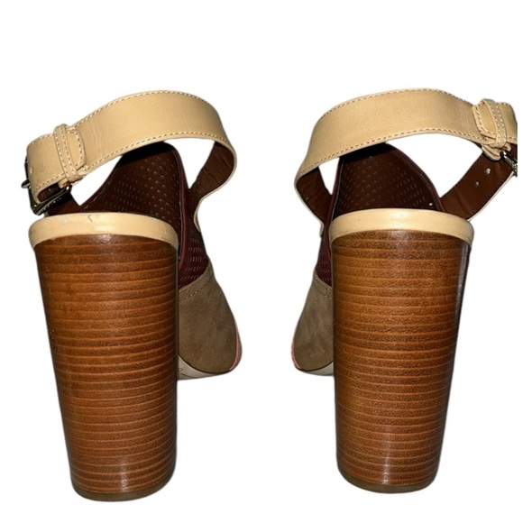 Cole Haan Tabby High Slingback Peep Toe Dress Sandals  Zinfandel/Dune color - Picture 4 of 14